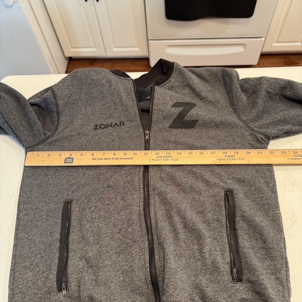 New Era Bomber Jacket With Zonar  Z‎  Logo Mens Size Large Gray Full Zip - Picture 5 of 5